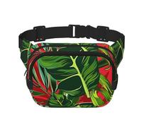 Colorful Palm Leaves Double Layer Waist Bag Pack Tropical Bum Bag Fanny Pack for Men Women, Adjustable Belt Bag for Travel Hiking Running Cycling Festival