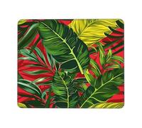 Colorful Palm Leaves Mouse Pad Tropical Gaming Mouse Mat with Stitched Edges Non-Slip Rubber Base Mousepad for for PC Laptop 24x20