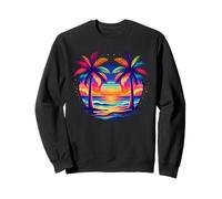 Colorful Palm Tree Beach Sunset Tropical Summer Vacation Sweatshirt