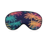 Colorful Palm Trees Sleep Mask Block Light Eye Sleep Shade Cover Comfortable Lightweight Sleeping Blindfold Soft Breathable Night Eye Cover Adjustable Band Eye Mask for Men Women