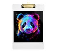 Colorful Panda Face Clipboard Acrylic Portable Clipboards Letter Size Clipboards with Low Profile Metal Clip for Nurses Teachers Coaches 12.5 x 9 Inches