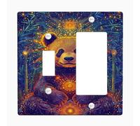 Colorful Panda Light Switch Cover Plates/Outlet Covers, Vibrant Wall Art for Home Decor, Thermoplastic Wall Plates, Standard Size Toggle Rocker