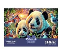 Colorful Pandas 1000 Piece Jigsaw Puzzle for All Ages - Eco-Friendly Recycled Paper, A Great Gift Idea And Home Decoration Project 52x38cm/1000pcs