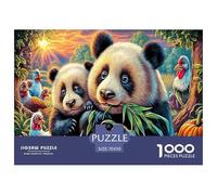 Colorful Pandas 1000 Piece Jigsaw Puzzle for Family - Fun Challenge for Adults & Kids, A Great Gift And Interactive Home Decor Project 70x50cm/1000pcs
