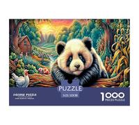 Colorful Pandas 1000 Piece Jigsaw Puzzle with Whimsical Design - A Charming Challenge for All Ages And Beautiful Home Decoration 52x38cm/1000pcs