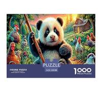 Colorful Pandas 1000 Piece Jigsaw Puzzle with Whimsical Design - A Charming Challenge for All Ages And Beautiful Home Decoration 52x38cm/1000pcs
