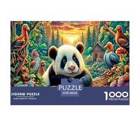 Colorful Pandas 1000 Piece Puzzle for Adults - Challenging Jigsaw for Mindfulness & Wall Art, Premium Quality with Detailed Art Print 38x26cm/1000pcs