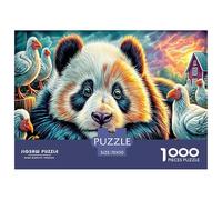 Colorful Pandas 1000 Piece Puzzle for Adults - Challenging Jigsaw for Mindfulness & Wall Art, Premium Quality with Detailed Art Print 70x50cm/1000pcs