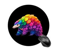 Colorful Pangolin Mouse Pad Round Mousepads Desk Mat for Office Laptops