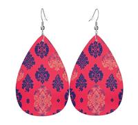 Colorful paper-cut patterns Leather earrings, European and American style earrings for young women, birthday gifts/Valentine's Day gifts