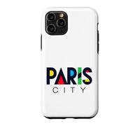 Colorful Paris City Modern Geometric Typography Case for iPhone 11 Pro