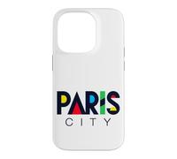 Colorful Paris City Modern Geometric Typography Case for iPhone 14 Pro