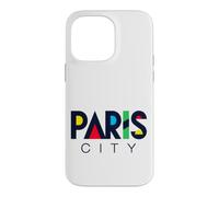 Colorful Paris City Modern Geometric Typography Case for iPhone 14 Pro Max