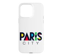 Colorful Paris City Modern Geometric Typography Case for iPhone 15 Pro Max