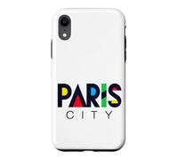 Colorful Paris City Modern Geometric Typography Case for iPhone XR