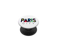 Colorful Paris City Modern Geometric Typography PopSockets Adhesive PopGrip
