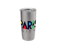 Colorful Paris City Modern Geometric Typography Stainless Steel Insulated Tumbler