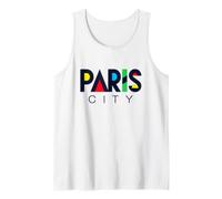 Colorful Paris City Modern Geometric Typography Tank Top