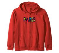 Colorful Paris City Modern Geometric Typography Zip Hoodie