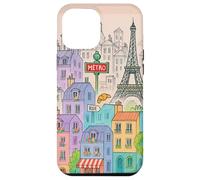Colorful Paris Cityscape Drawing with Tower Illustration Case for iPhone 12 Pro Max