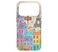 Colorful Paris Cityscape Drawing with Tower Illustration Case for iPhone 17 Pro