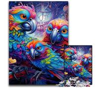 Colorful Parrot 1000Pc Adults Jigsaw Puzzle Wooden Puzzles Challenging Brain Teaser for Teenagers, Family Game Night Fun 50x75CM/19.68x29.52inch