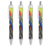 Colorful Parrot Bird Retractable Ballpoint Pens Black Ink 0.5mm Fine Tip Ball Point Pencil Office Supplies