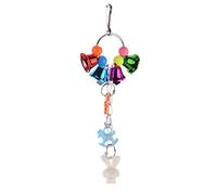 Colorful Parrot Bird Swings Bells Bite Toy Cange Hanging Toy for Macaw African Budgerigar Cockatiel Parakeet Practical and Popular