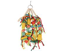 Colorful Parrot Chew Toy Sturdy Beak Grinding Cotton Rope Building Blocks Bird Chew Toy Budgie Cockatiel