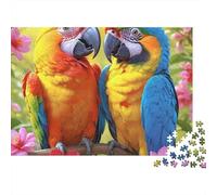Colorful Parrot Duo_1 1000 Piece Two Macaws Art Jigsaw Puzzle For Adults Thick Card Board Stress Relief Difficult Game Gifts for WomenGifts for Men 52x38cm/1000pcs