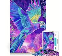 Colorful Parrot Flight Adults 1000 Piece Jigsaw Puzzle Decompress Game, Bright Hue, Playful Challenge, Night Fun (38x52cm)