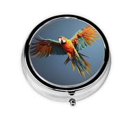 Colorful Parrot Flight Unique Customized Pill Organizer - 7 Day AM PM Travel Pill Box with Full Print Design - Iron Plating Mini Medicine Organizer