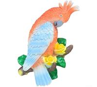 Colorful parrot Hanging Decor Resin FOR sculpture Wall Garden Ornament(Red On The Left)
