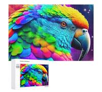 Colorful Parrot in Space Jigsaw Puzzle, 1000 PCS, Indoor Activity for The Home, A Rewarding Pastime for Dedicated Jigsaw Fans, at Home