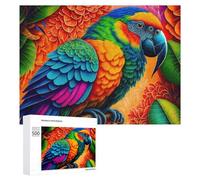 Colorful Parrot in Tropical Setting, 500 PCS Jigsaw Puzzle for Adults, New Year Puzzle Gift, for Relaxing Solo Or Group Play