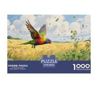 Colorful Parrot Jigsaw Puzzles 1000 Piece Challenge Game for Adults,Idyllic Summer Countryside Impossible Jigsaw Puzzle 1000 Pieces Educational Games Home Decoration 38x26cm/1000pcs