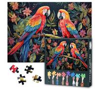 Colorful Parrot Jigsaw Puzzles 1000 Pieces for Adults Parrot in the Jungle Puzzles Adult and Adolescent Family Toy Challenging Puzzle Suitable for Game Nights Finished Puzzle Size: 70x50cm