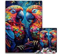 Colorful Parrot Jigsaws 1000 Pieces for Adults Wooden Jigsaw Puzzles Ideal for Teenagers & Collectors, Travel Gift, Family Activity 50x75CM/19.68x29.52inch