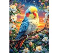 Colorful Parrot on A Flowering Branch 500 Pieces Classic Jigsaw Puzzle Science Fiction Magical Dream Puzzle for Adults Concentration Training Wall Art Mental Exercise Car
