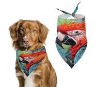 Colorful Parrot Pet Scarf Adjustable Pet Accessories Triangular Scarf Washable Floral Print Puppy Bib Bandana Stylish Comfortable Cat Scarves for Holiday Scarfs