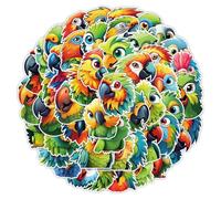 Colorful Parrot Vinyl Stickers, 50 PCS Waterproof Cute Tropical Bird Decals for Laptops, Scrapbooking, Journals, Notebooks, Water Bottles, Suitcases, Phones & DIY Decor