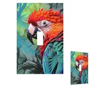 Colorful Parrot Wall Plate Cover Modern Decorative 1 Gang Light Switch Cover Unbreakable Receptacle Outlet Covers For Living Room Bedroom Home Decor Single Toggle