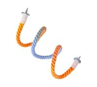 Colorful Parrots Climbing Rope 3 Function Toy Swing Perches and Ladder for Cage Enrichment Cotton Rope Bird Gym with Swing
