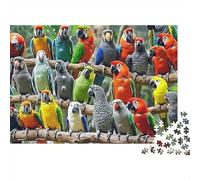 Colorful Parrots Group Home Improvements Macaws on Branch Art Unique 1000 Piece Jigsaw Puzzle for Adults Colourful Puzzling, Challenging & Brainteasing Adult Jigsaws 70x50cm/10