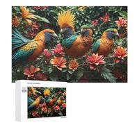 Colorful Parrots in Amazon Jungle Jigsaw Puzzle, 1000 PCS, Indoor Activity for The Home, A Rewarding Pastime for Dedicated Jigsaw Fans, at Home