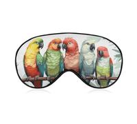 Colorful Parrots On Tree Eye Mask for Women & Men, Breathable & Adjustable Eye Cover, Ultra Soft Sleep Mask, Lightweight Travel Blindfold for Airplane, Nap, Night Sleeping
