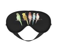Colorful Parrots On Tree Night Mask Soft Reversible Eye Cover Adjustable Strap Light Blocking Comfortable Rest