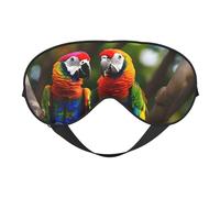 Colorful Parrots On Tree Print Outdoor Travel Stylish Eye Mask Adjustable Sleep Camping Meditation Relaxation