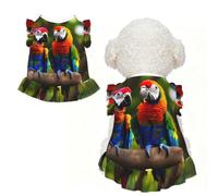 Colorful Parrots On Tree Print Pet Breathable Sleeveless Skirt S
