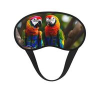 Colorful Parrots On Tree Print Sleep Mask for Side Sleepers Cup-Shaped Blackout Eye Mask Shades Cover for Men and Women